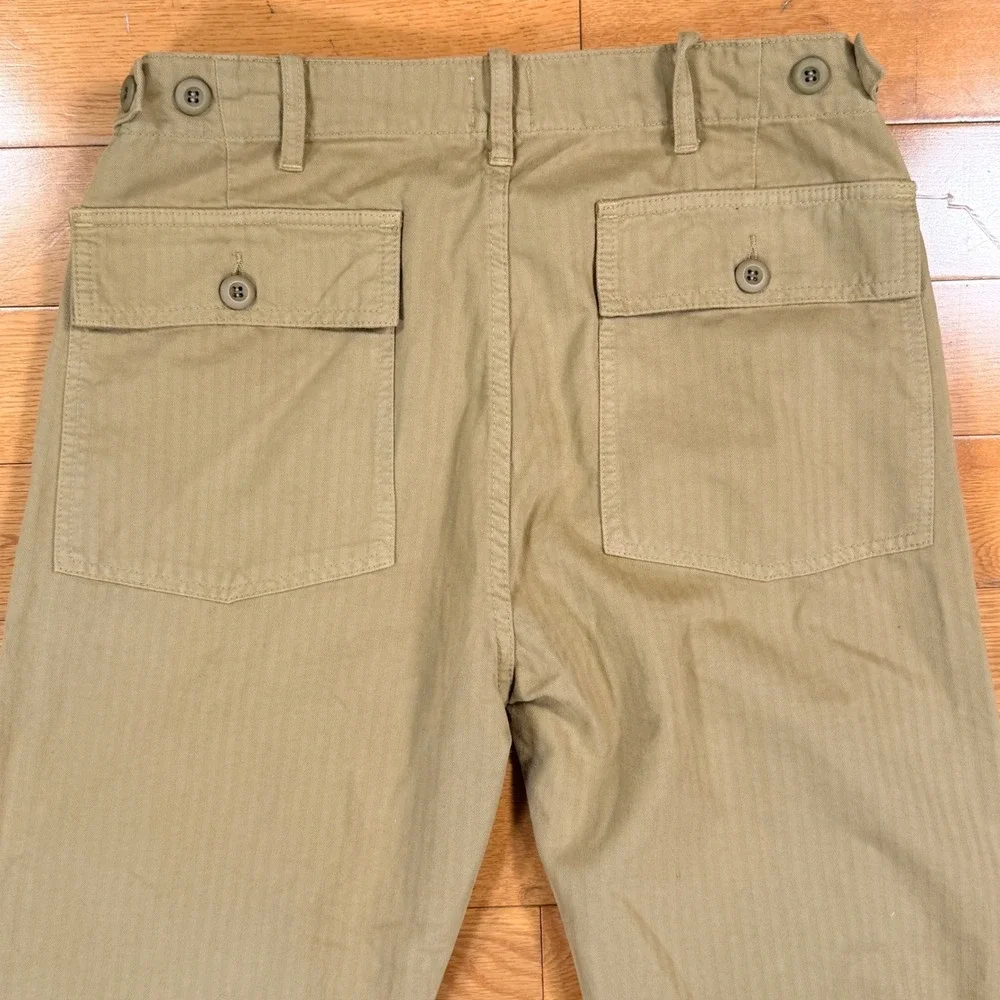 *NWT* Tellason Fatigue Pant Straight Herringbone Khaki Mens Size 29 New